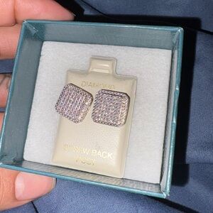 Sparkling Silver Square Earrings